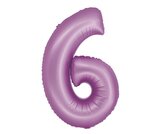 Balon foliowy Smart cyfra 6 lawendowy matowy 76cm