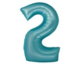 Balon foliowy Smart cyfra 2 niebieski matowy 76cm