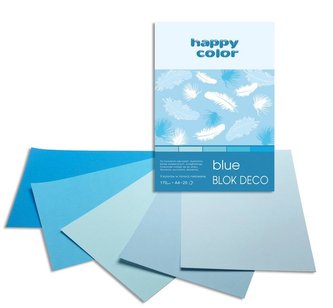 Blok A4/20K Deco Blue 170g HAPPY COLOR