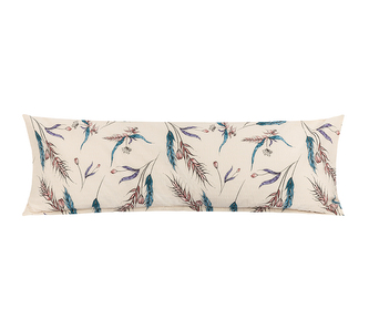 POVLAK na relaxační polštář KREP - Béžová,Modrá - 45x120 cm (povlak na zip)