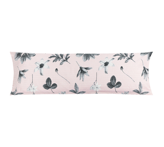 POVLAK na relaxační polštář KREP - Šedá,Růžová - 45x120 cm (povlak na zip)