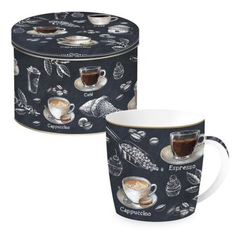 Kubek porcelanowy w ozdobnej puszce 350ml