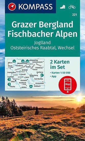 KOMPASS Wanderkarte Grazer Bergland, Fischbacher Alpen 1:50 000