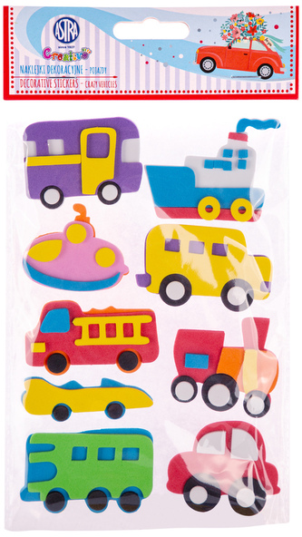 Naklejki dekoracyjne - pojazdy, 9 szt. Creativo, Astra