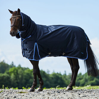 Horze Nepromokavá výběhová deka s krkem pro koně 150g Tmavě modrá 155