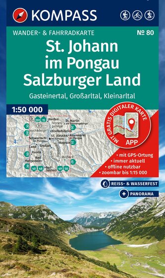 KOMPASS Wanderkarte 80 St. Johann im Pongau, Salzburger Land 1:50.000