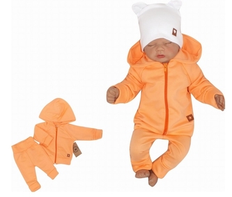 Z&Z 2-dílná bavlněná tepláková souprava Hvězdička - meruňková, vel. 86; 86 (12-18m)