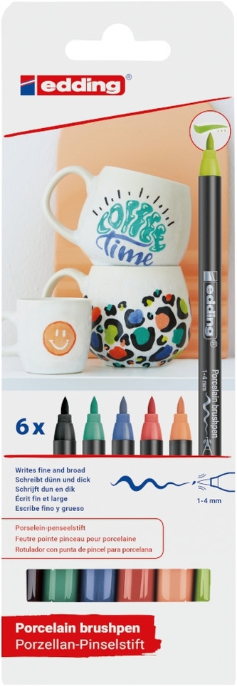 Popisovač EDDING 4200 na porcelán, svěží barvy, 6ks