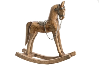 Dřevěný houpací kůň 31x30 cm
