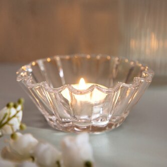 Skleněná miska - svícen | RIFF | průhledné sklo | 10,5x4,5 cm | 728341