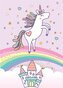 Karnet B8 mini Unicorn tęcza