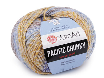 Pletací příze Pacific Chunky 100 g - 1 ks - 10 (309) modrá hořčicová