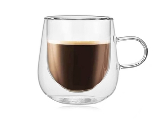 Hrnek sklo 250ml dvoustěnný ucho  TRG-41