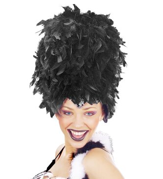Widmann Vysoká péřová pokrývka hlavy černá