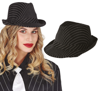 Fiestas Guirca Černý pruhovaný gangsterský klobouk