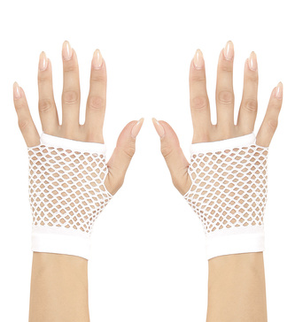 Widmann Rukavičky bez prstů bílé síťované krátké