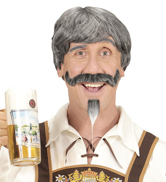 Widmann Pánská paruka historická s vousy šedivá