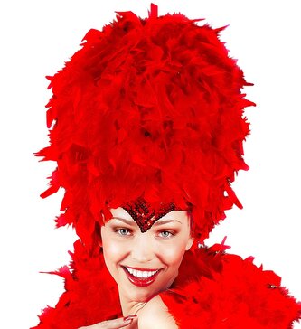 Widmann Vysoká péřová pokrývka hlavy červená