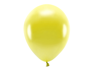 PARTYDECO Sada 10 žlutých metalických balónků 30 cm