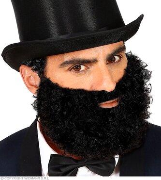 Widmann Kudrnaté vousy karnevalové černé