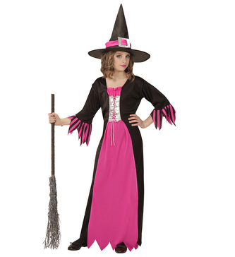 Widmann Kostým růžovočerná čarodějnice velikost 140