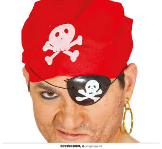 Fiestas Guirca Sada pirát červený šátek páska a náušnice