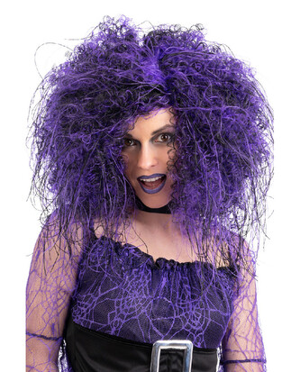Carnival Toys Fialovočerná bohatá čarodějnická paruka