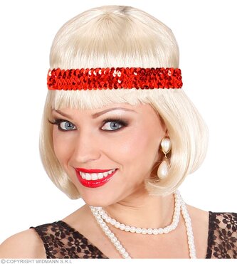 Widmann Charlestonová flitrová čelenka červená