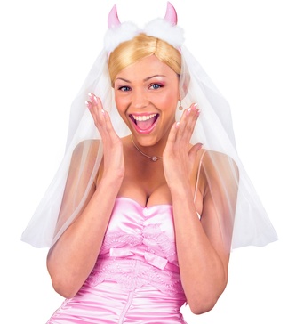 Widmann Bílý svatební závoj s růžovými růžky