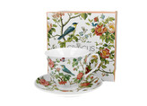 Filiżanka ze spodkiem PTAKI NA GAŁĘZI
