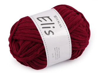 Pletací žinylková příze Elis 100 g - 1 ks - 16 (5) bordó