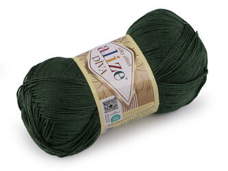 Pletací příze Alize Diva 100 g - 1 ks - 13 (131) zelená tmavá