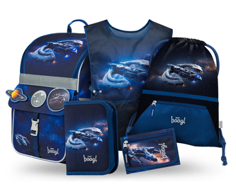BAAGL SET 5 Zippy Vesmírná Loď: aktovka, penál, sáček, zástěra, peněženka