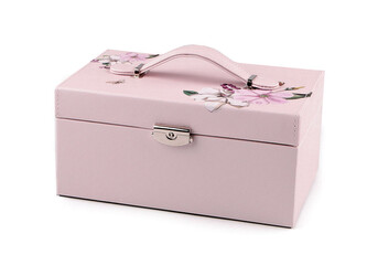 Šperkovnice 2 v 1 uzamykatelná - 1 ks - pudrová světlá