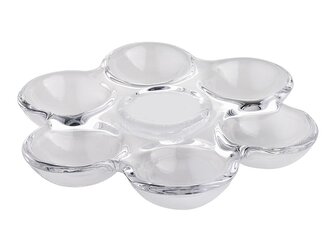 SKLENĚNÝ TALÍŘ NA VAJÍČKA 17,4 CM