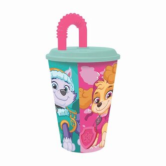 KELÍMEK S BRČKEM PAW PATROL 430ML, PLAST
