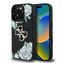 Guess PU Grained Roses 4G Metal Logo Zadní Kryt pro iPhone 16 Pro Black