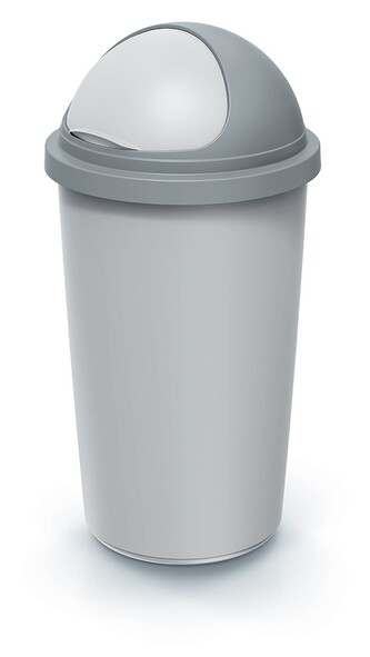 Odpadkový koš COMPACTO ROLL 60 L popelavě šedý/světle šedý