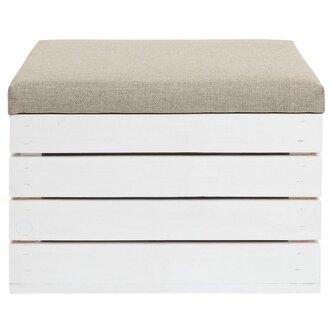 Taburet s úložným prostorem SPRINGOS DOMIO bílý/béžový