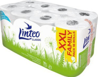 Linteo Classic toaletní papír 3vrstvý, 16 rolí, 15m role