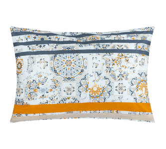 Povláček bavlna - Šedá,Oranžová - 40x60cm na zip ( pouze povlak )