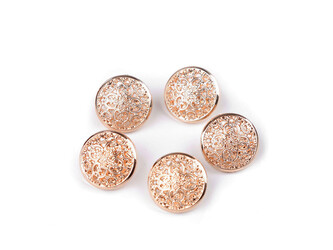 Kovový knoflík filigrán velikost 24", 28" - 25 ks - 8 (24") růžové zlato