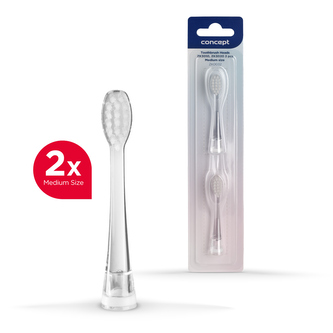 ZK0032 Náhradní hlavice k dětským zubním kartáčkům ZK3010, ZK3020 medium, 2 ks, průhledné