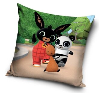 Dětský polštářek ZAJÍČEK BING Procházka v parku 40x40 plyšový