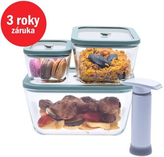STATUS Viva 4dílný set skleněných vakuových dóz 131201, mint STATUS Viva 4dílný set skleněných vakuových dóz 131201, mint