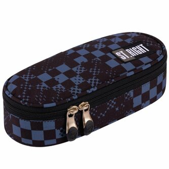 PROMO Piórnik saszetka usztywniona z wewnętrzną klapką ST.RIGHT PC-01 Chessboard Crush