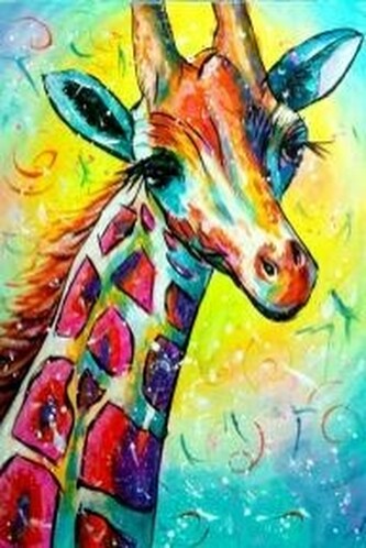 Malowanie po numerach Żyrafa kolorowa 50x40cm 1005690 (31590)