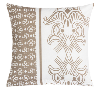 Povláček bavlněný - Kávová,Bílá - 40x40 cm