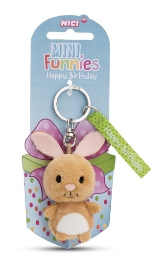 NICI 61344 Brelok pluszowy Króliczek Happy Birthday 5cm GREEN