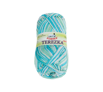 Příze TEREZKA multi - Bílá,Tyrkysová,Mintová - 50g / 155 m